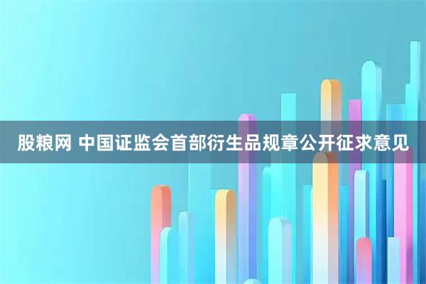 股粮网 中国证监会首部衍生品规章公开征求意见